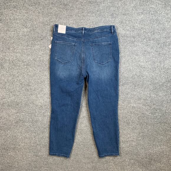 Talbots Jeans Women 16 Blue Denim Crop Length Jegging High Waist Skinny Stretch - Picture 9 of 11